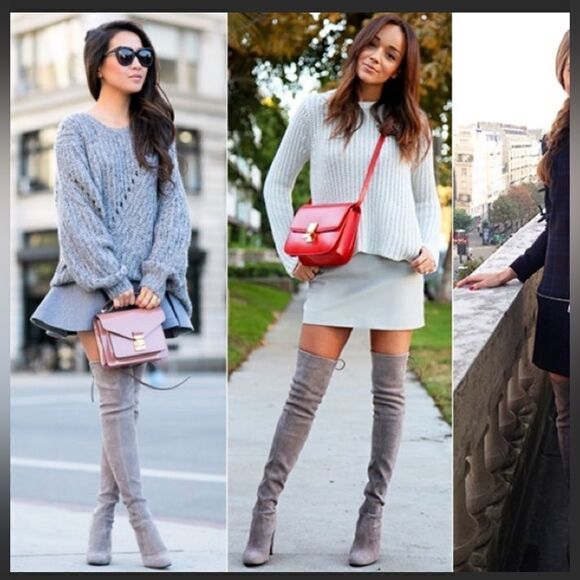 Stuart Weitzman Highland Suede Leather Boot size 9 Taupe NEW - Picture 4 of 16